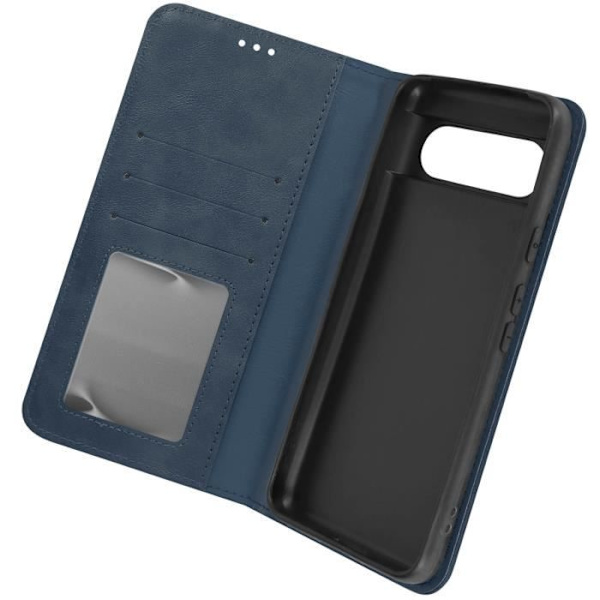 Google Pixel 8 Wallet Case Checkerboard Pattern Geo Collection Midnight Blue Blå