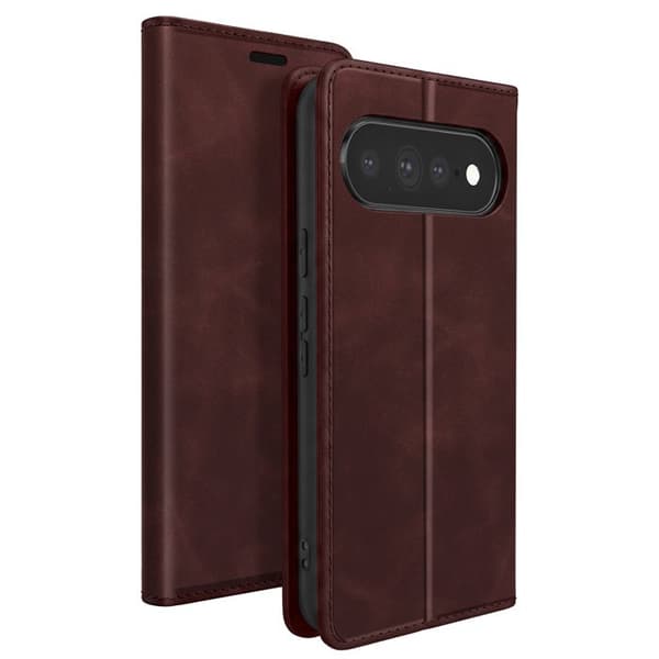 Pungetui til Google Pixel 11 Pro XL i Suede Effekt med Støtte Bordeaux Röd