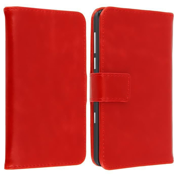 Housse Folio Portefeuille - AVIZAR - Universel - Rød - Blød - Magnetisk Röd