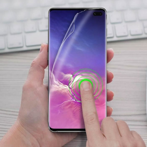 Skyddsfilm - AVIZAR - Galaxy S10 Plus - Flexibel - Stötsäker - Transparent Vit Klar vit