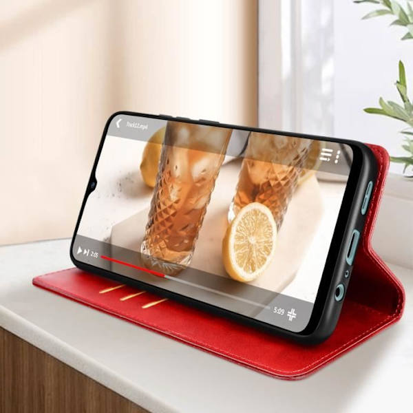 Nokia G22 Wallet Case punainen kotelo Röd