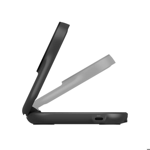2-i-1 Opladerbase til iPhone / AirPods Kompatibel med MagSafe Qi2 25W Foldbar Belkin Sort