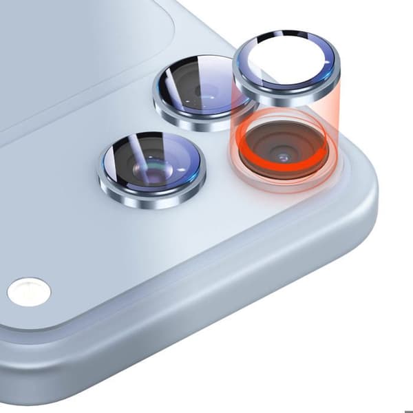 Skyddskamera för iPhone 18 Pro / iPhone 18 Pro Max i polarblått härdat glas polarblått