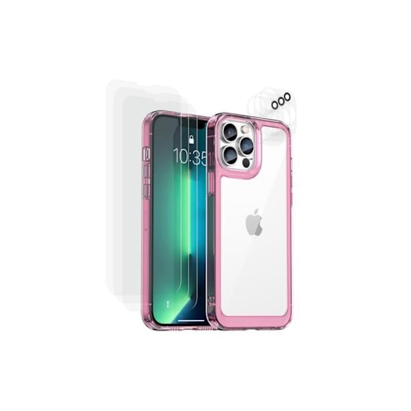 Cover til iPhone 13 Pro med 6 beskyttende hærdet glas Eko Pink