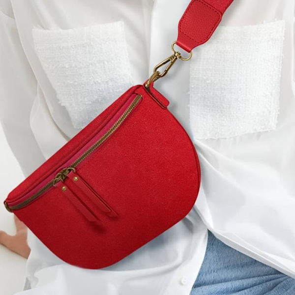 Sac Banane - GALLANTRY - Luna - Synteettinen Kuitu - Vaaleanpunainen - Vetoketjuhihna Rosa