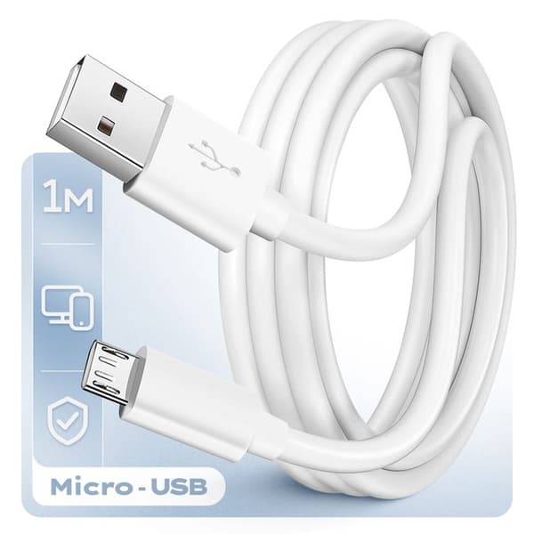 Kabel - AVIZAR - 1m - Snabb uppladdning - Dataöverföring - Ultra-resistent Vit