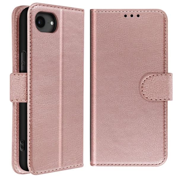 Plånboksfodral för iPhone 17:e serien Chesterfield Prägling Ställfunktion Rosa Ros