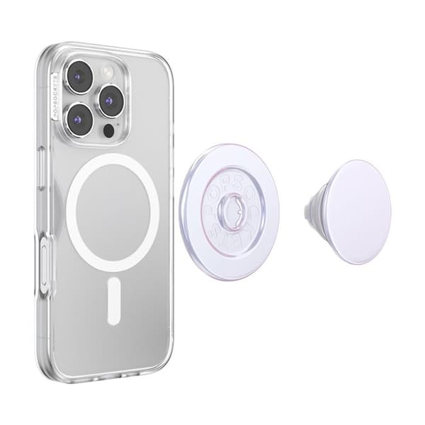 Stöd Smartphone PopGrip MagSafe Funktion Ställ och Selfie Fäste Solid PopSockets Vit Vit