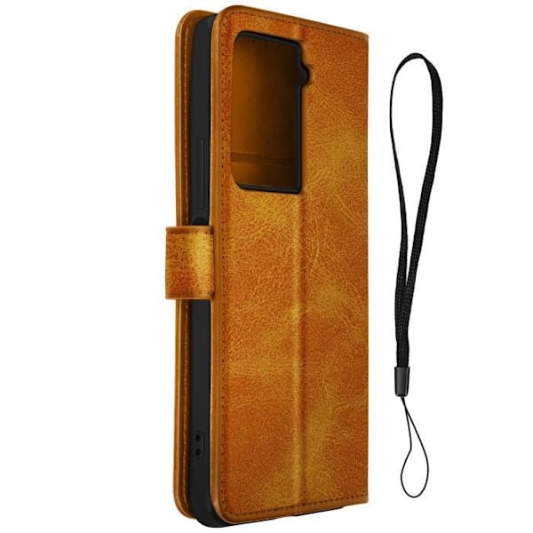 Etui - AVIZAR - HTC U23 Pro - Folio cover - Imiteret læder - Brun kastanj