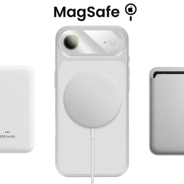 MagSafe-skal för iPhone Air Hårt med Glas Skydd Kamera Silver Grå