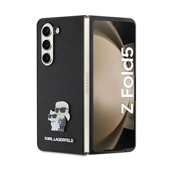 Telefoncase - Karl Lagerfeld - Samsung Galaxy Z Fold 5 - Saffiano - Sort - Unik design Svart