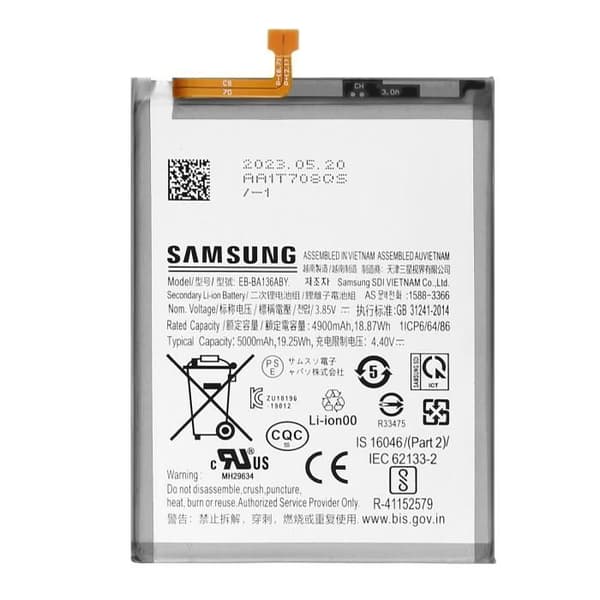 Internt batteri til Samsung Galaxy A13 5G 4900mAh Original Samsung Sort Svart