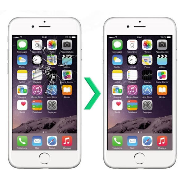 LCD-skärm - AVIZAR - iPhone 6, 6S - Vit - Ersättningspekglas Vit
