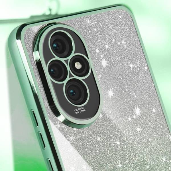 Fodral för Honor 200 Glitter Pattern Gradient Silicone Camera Protected Green Grön