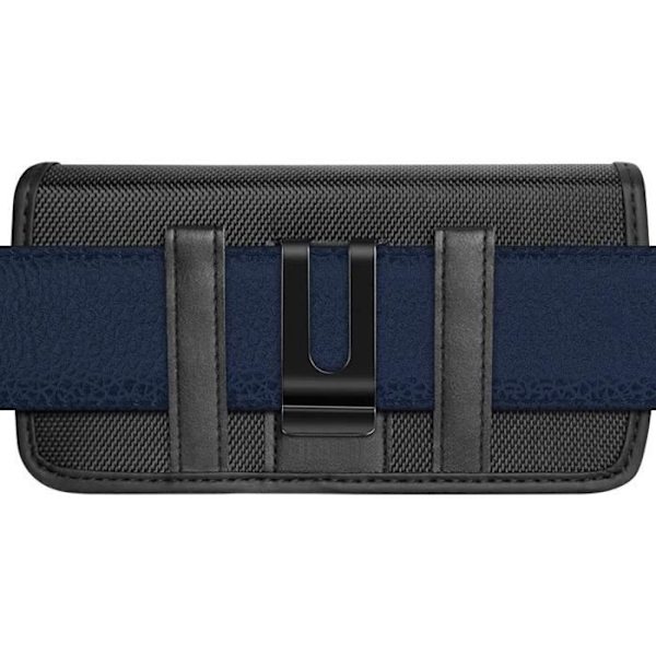 Vaakasuuntainen vyökotelo 6,8 tuuman älypuhelimelle Nylon Double Fixation Black Svart