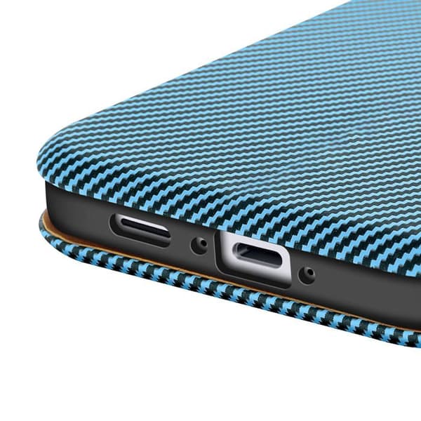 Kolfiberfodral - Samsung - Galaxy A36 - Anti-RFID - Videostöd - Blå Blå