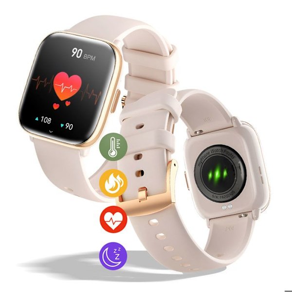 Smartwatch med sundhedsovervågning og Bluetooth-opkald, 7 dages batterilevetid, myPhone, pudderrosa Rosa