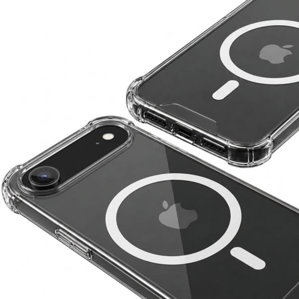MagSafe-skal för iPhone Air Stötsäker Bumper med Förstärkta Hörn Transparent Vit