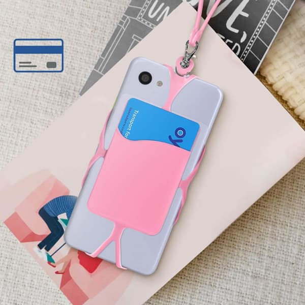 Halsrem med kortficka för smartphone serie NeckPouch Rosa