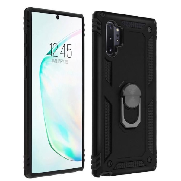 Galaxy Note 10 Plus Fodral Bi Material Stel Mjuk Ring Video Support Svart