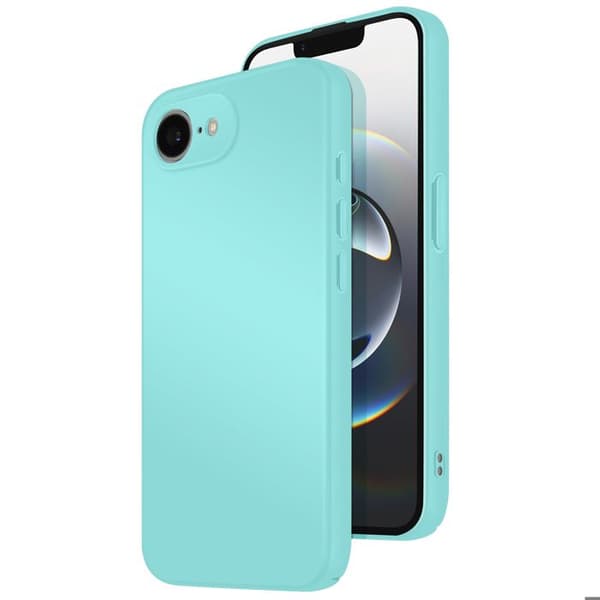 Cover - UNDERRETTELSE - iPhone 16e - Blød Berøring - Semi-hård Silikone - Turkis Blå
