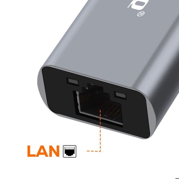 Ethernet RJ45-adapter - LINQ - USB-C - 1Gbps - Plug and Play - Sort aluminium