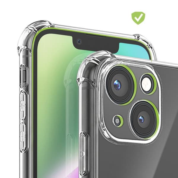 Silicone Cover til iPhone 14 Stødabsorberende med Forstærkede Hjørner Mayaxess Transparent Vit