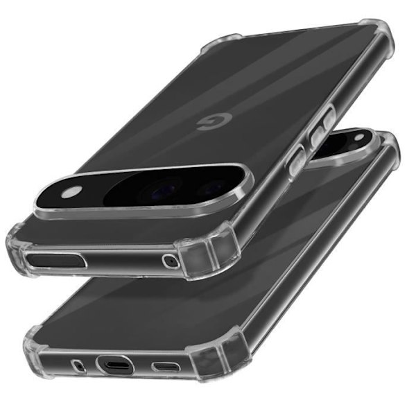 Coque til Google Pixel 9 og 9 Pro Antichoc Fleksibel Styrkede hjørner Transparent Transparent