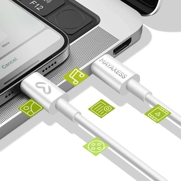 Lader 20W - MAYAXESS - Google Pixel 10 - USB-C Kabel 1m - Hurtigopladning - Kompatibel med Android/iOS Vit