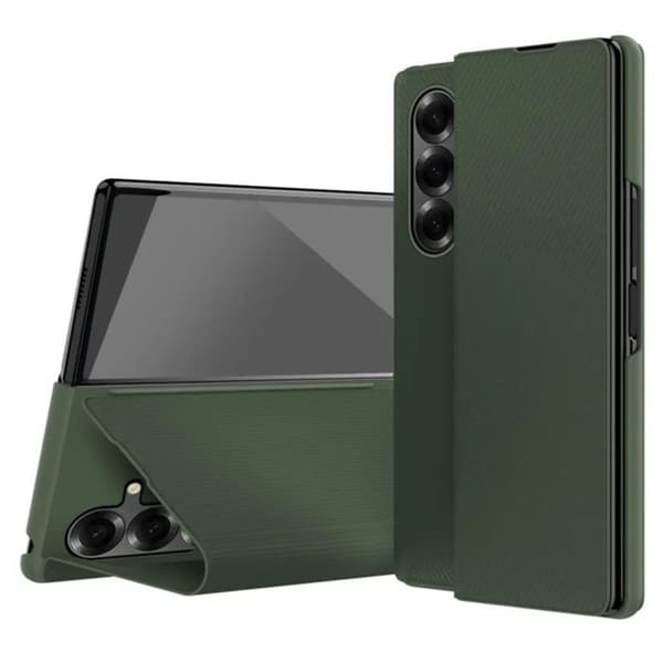 Etui til Galaxy Z Fold 8 Ultra med Støtte i Grøn Aramidtekstur Grön