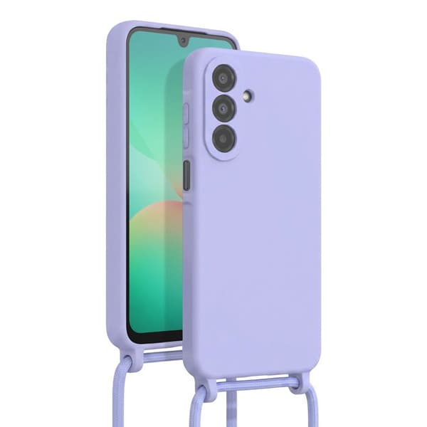 Silicone Cover til Samsung Galaxy A26 med Halsrem Lavendel Violett