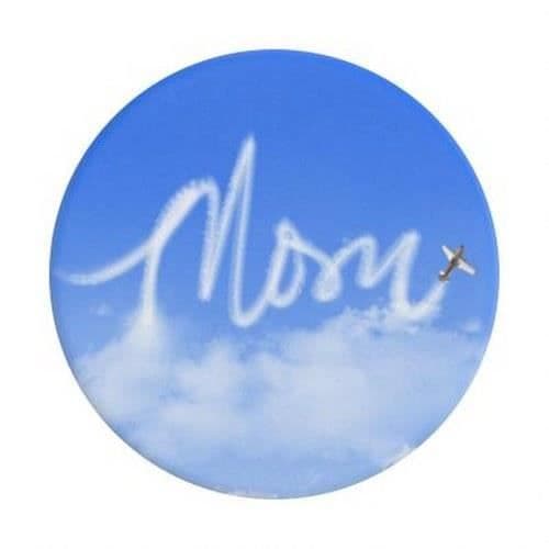 Pop Grip - POPSOCKETS - Moln MOM - Vit / Blå - Fällbar - Ultralätt Vit