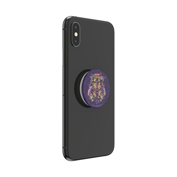 Pop Grip för smartphones Standarddesign Hogwarts Blommig Glitter PopSockets Vit Lila