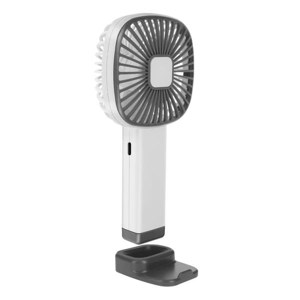 Bærbar Ventilator - LINQ - 3 Hastigheder - USB-C - Stabil Base - Smartphone Holder Grå