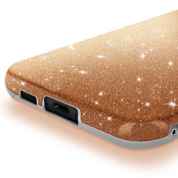 Glitteret Cover - Samsung Galaxy S23 FE - Stødabsorberende - Chic Design - Glitrende Guld Finish Gul