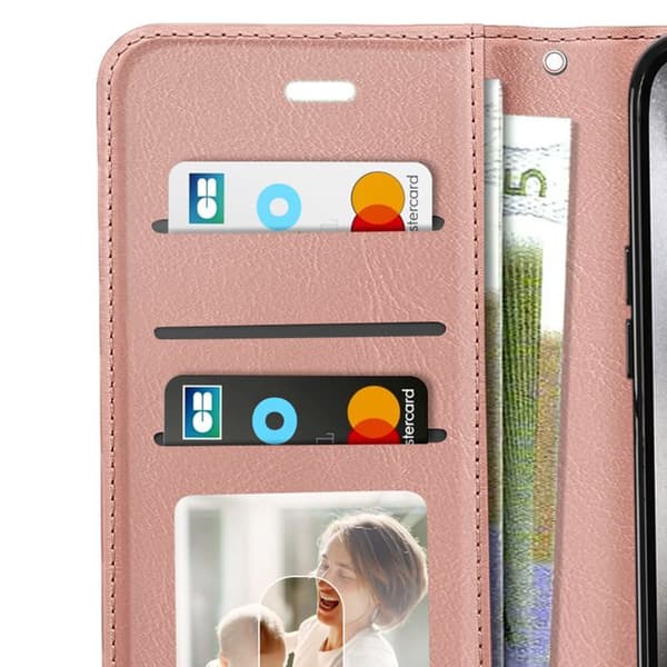 Pungetui til iPhone 15 Pro Max med videostøtte og håndledsrem Mayaxess Rosaguld Roséguld