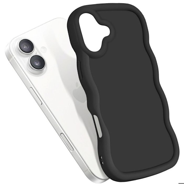 Silicone Stødabsorberende Cover til iPhone 16 Candy Serie Sort Svart