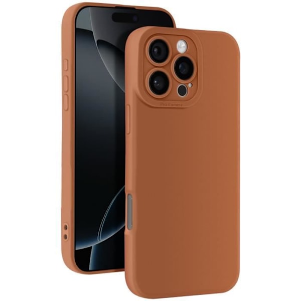 Silikone Beskyttelse til iPhone 16 Pro Max Glat Kamera Blokeret Brun kastanj