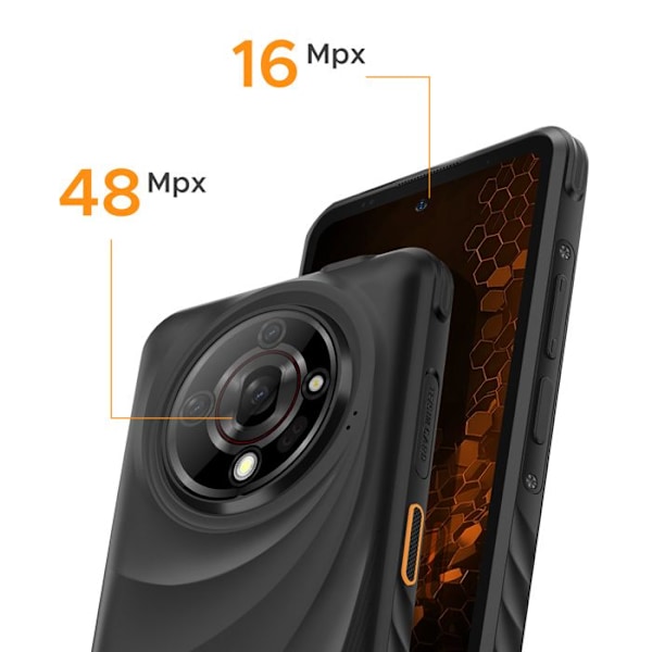 Smartphone uknuselig Android 14 Skærm 6,56'' Batteri 6050mAh Hammer Sort