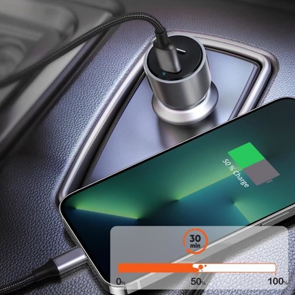 Satechi Harmaa Sidereal 40W Kaksois USB-C Power Delivery Kompakti Autolaturi Grå