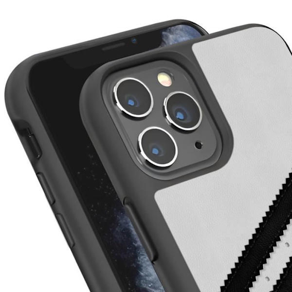 Suojakuori iPhone 11 Pro Max:lle Raised Edges 3 Stripes Adidas White