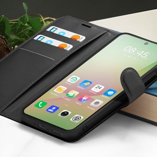 Pungetui til Galaxy A37 med Støttefunktion og Magnetlås Zanaé Sort Svart
