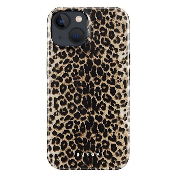 iPhone 13 Iskulaitsi Leopard Elegantti Kohotetut Reunat Burga Musta Svart