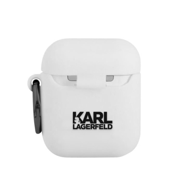 Vitt Karl Lagerfeld Paris Airpods fodral