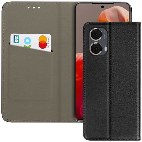 AVIZAR Fodral till Motorola Moto G85 - Svart - Flip magnetisk korthållare Svart