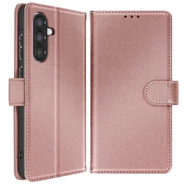 Plånboksfodral - AVIZAR - Samsung Galaxy A56/A36 - Roséguld - Videostöd - Magnetisk Rosa Champagne