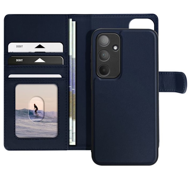 Étui pour Samsung Galaxy A35 Coque Détachable Mayaxess Bleu Nuit Blå
