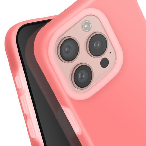 Fodral till iPhone 16 Pro Max Silikon Mjuk Insida Raised Edge Powder Pink Rosa