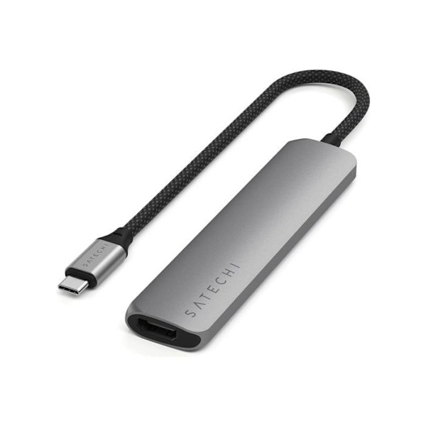 USB-C Multiport Hub 6-i-1 - Satechi - 4K - Power Delivery 100W - 10Gbps - Grå