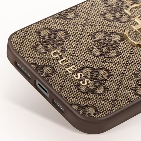 iPhone 15 Pro Kuori Tarkat Leikkaukset ja Kohotetut Reunat Guess Ruskea kastanj